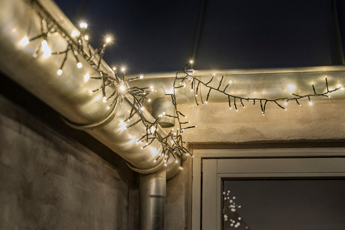 Ljusslinga Kluster 768 LED Varmvit m/blink 16 m Stemning